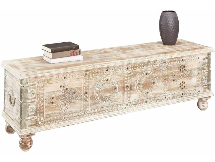 Sitztruhe OTTO HOME, weiß (antik cremeweiß), B:145cm H:45cm T:40cm, Massivholz, Sitzbänke, Sitztruhe