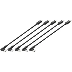 MANHATTAN USB-C-Ladekabel 1x 90°Winkel 60 W 20 cm 5er-Pack