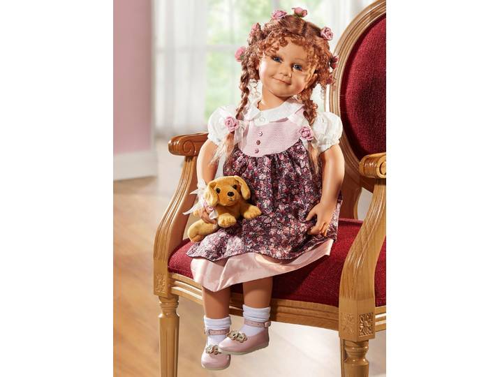 Künstlerpuppe Jenny von Sieglinde Frieske, Lila-Weiss