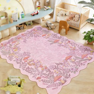 Garvee Mushroom Forest Scalloped Area Rug