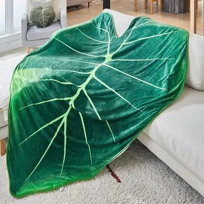 Shop Station Super Soft Leaf Blanket Cozy Giant Plant Blanket Throw For Bed, Sofa & Nature Inspired Home Decor b 29.92 39.37 In