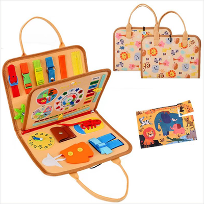 Discount Dollar Deals Montessori Busy Board For Toddlers Educational Sensory Toy For Fine Motor Skill Development yellow