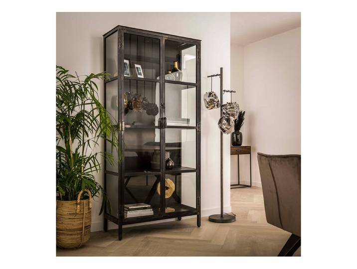 Sitheim® Vitrine Vitrine Rift Metal 2 Türen / Gunmetal
