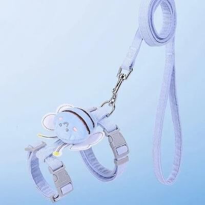 Uplift Essentials Adjustable Pet Harness & Leash Set Soft Comfort Walking Gear For Cats & Small Dogs blue s