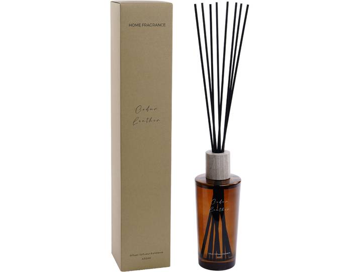 Raumduft Nathalie Cedar Leather 430ml beige - Material: Glas, Marmor, Rattan - Raumduft