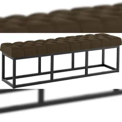 CLP Sitzbank Amun Stoff mit schwarzem Gestell Stoff HBT: 46x150x38 cm braun 150 cm