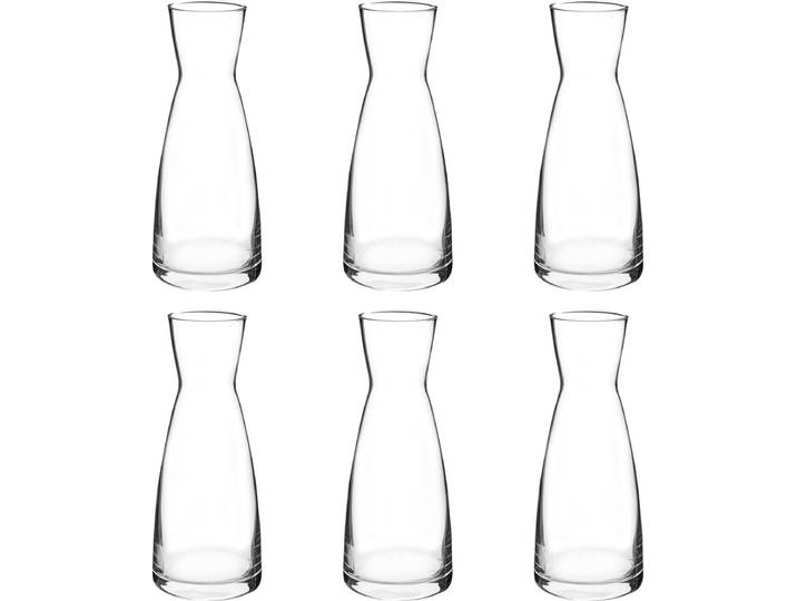 Set van 6 Bormioli Rocco Karaffen - 1L - Glas - Hoogwaardig Glazen Schenkflessen voor Drankjes en Sap