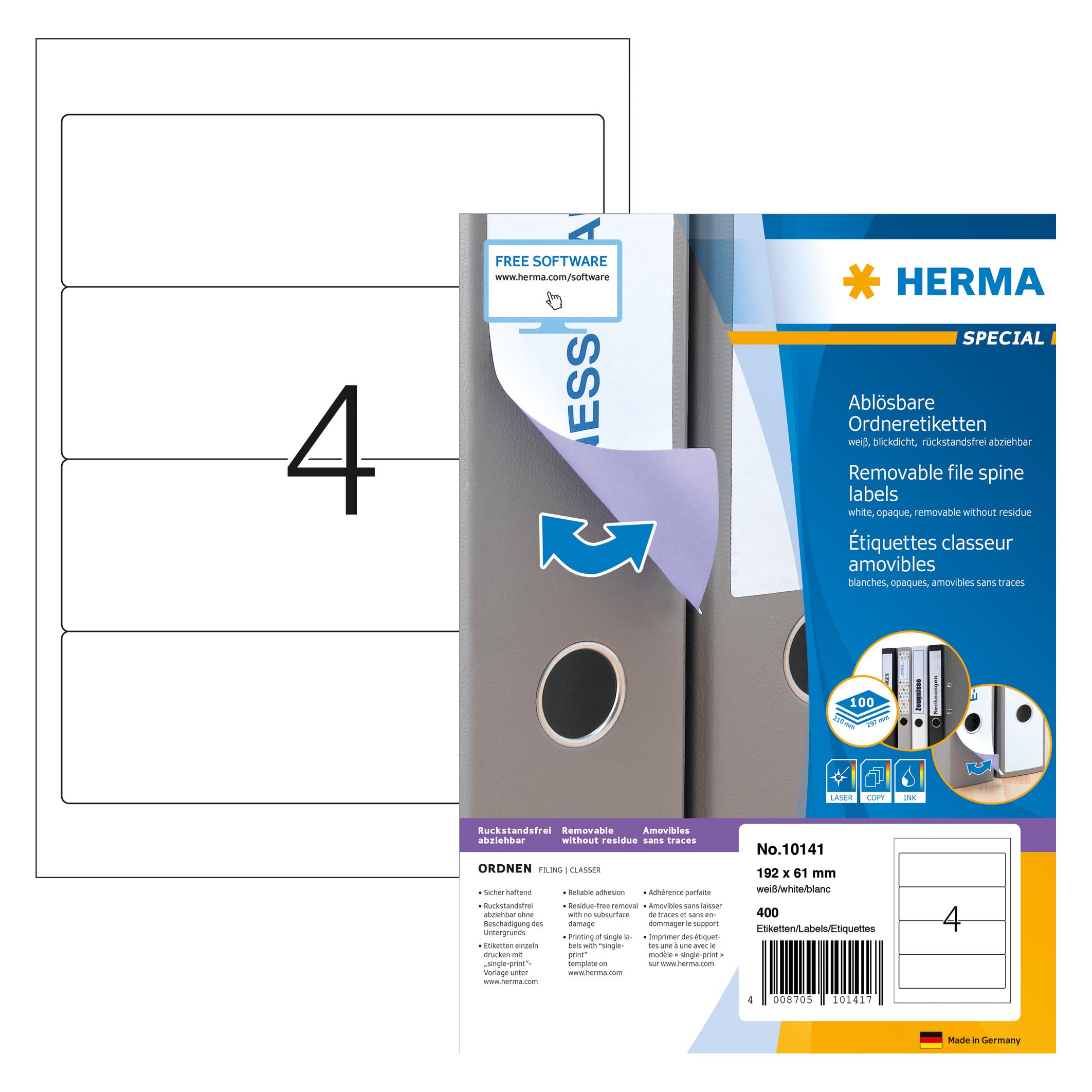 Herma Ablösbare Ordneretiketten A4 (10141)