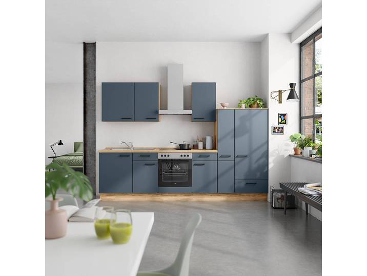 Herdumbauschrank Easytouch 60 x 87 x 58cm Blau/Dunkelblau
