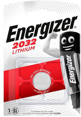 Energizer CR2032 3V Lithium Knapcelle Batteri - Kompatibel AirTag 1. & 2. Gen. - Sølv
