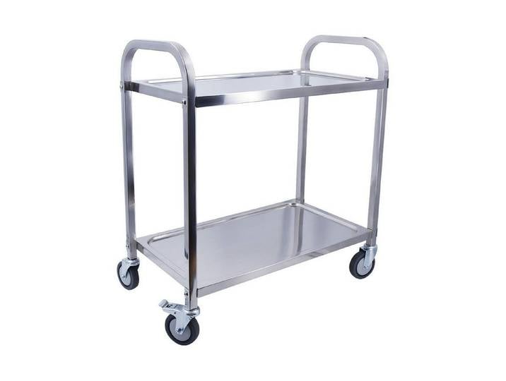 LuxusKollektion Servierwagen Servierwagen Edelstahl 2 Ebenen, (1 St)