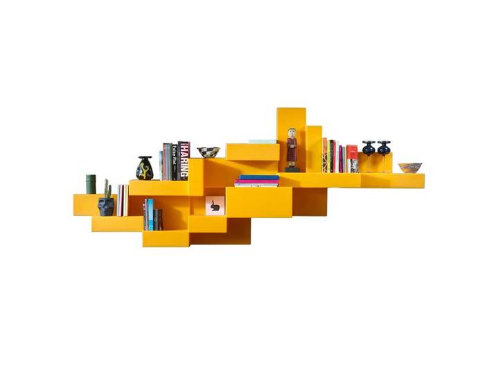 QEEBOO bibliotheque murale PRIMITIVE BOOKSHELF (Jaune - Polyéthylène)