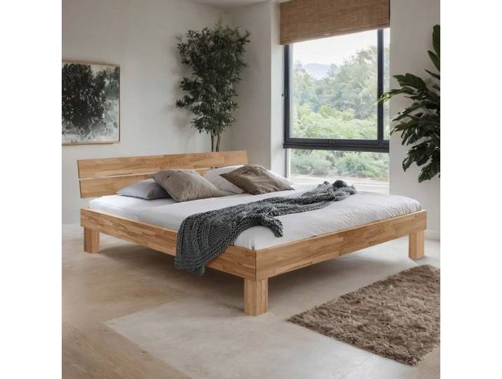 Bett Madrid Buche Massivholz 90x200cm Kernbuche
