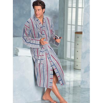 Bademantel WEWO FASHION Gr. 48, grau, 48/50, Langgrößen, Baumwoll-Mix, Hausmäntel, Bademantel