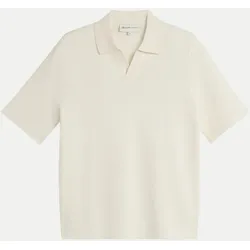 Poloshirt aus Piqué-Strick Weiß L