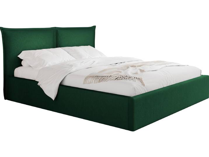 MIRJAN24 Polsterbett Pirkun, Doppelbett mit Bettkasten, Ehebett, Druckfeder, Lattenrost (Farbe: Kronos 19, Größe: 140x200 cm)