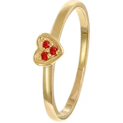 trendor 41539 Damenring Gold 333/8K Herz Mit Roten Zirkonias, 50/15,9