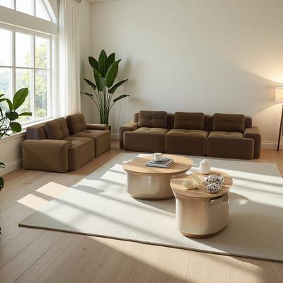 ZWYO HOSIMU 2-Piece Modern Deep-Seat Modular Sectional Sofa Set with Tufted Design and Non-Slip Base Design for Living Room, Bedroom