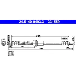 Bremsschlauch ATE 24.5140-0493.3 für Mercedes-Benz Glk