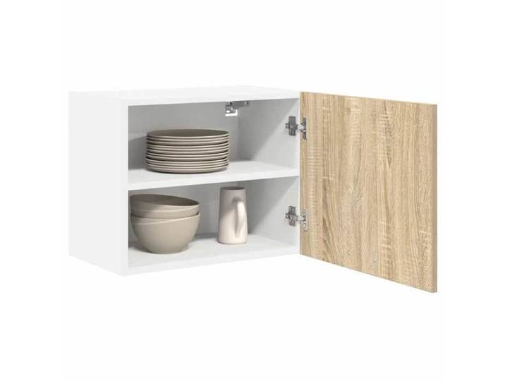 Elégance-Chic Armoire suspendue 2 pc - Chêne Sonoma et Blanc - Bois d'ingénierie - Cabinet de rangement - vaste espace_001556206