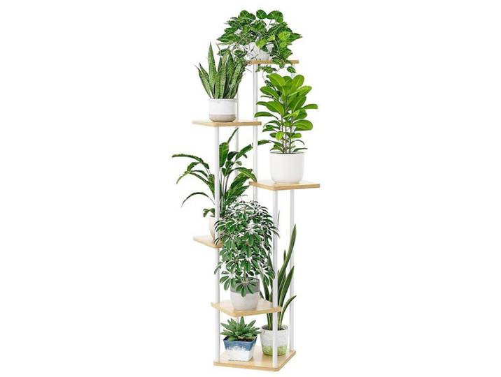 Support à plantes 6 niveaux en métal et bois - intérieur extérieur balcon
