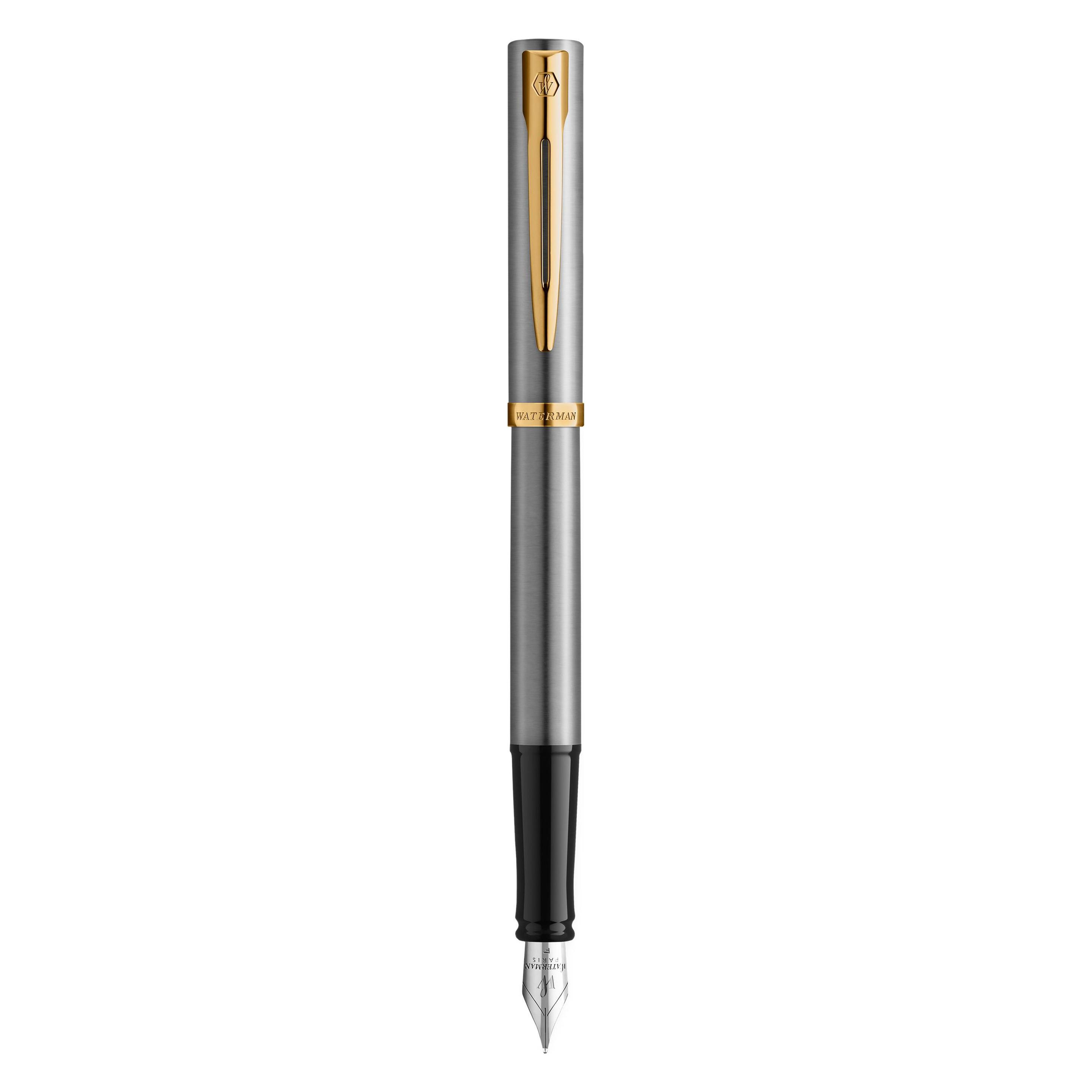 Waterman Füllfederhalter IMPRESSION Stainless SteelGT F Blau Geschenkbox (1x) (2225493)