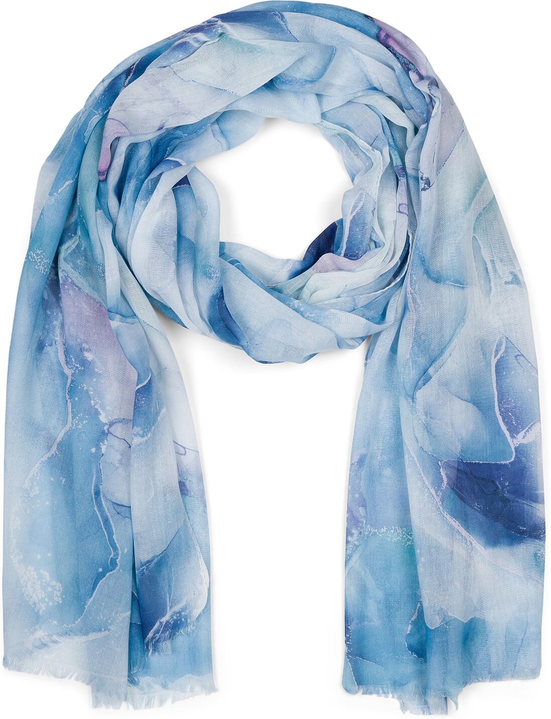 Schal STYLEBREAKER "Schal mit Marmor Muster", Damen, blau, Obermaterial: 100% Viskose CV., Modisch, Modetücher Schal