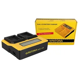 Patona Fuji NP-W126 Dual LCD (Kamera Akku Ladegerät), Kamera Stromversorgung, Gelb, Schwarz