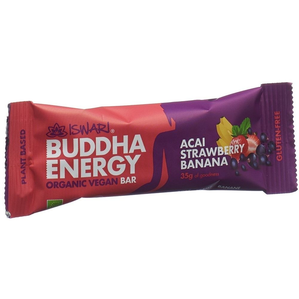 Iswari Energy Bar Açai Erdbeere&Bana BIO 35 g Riegel