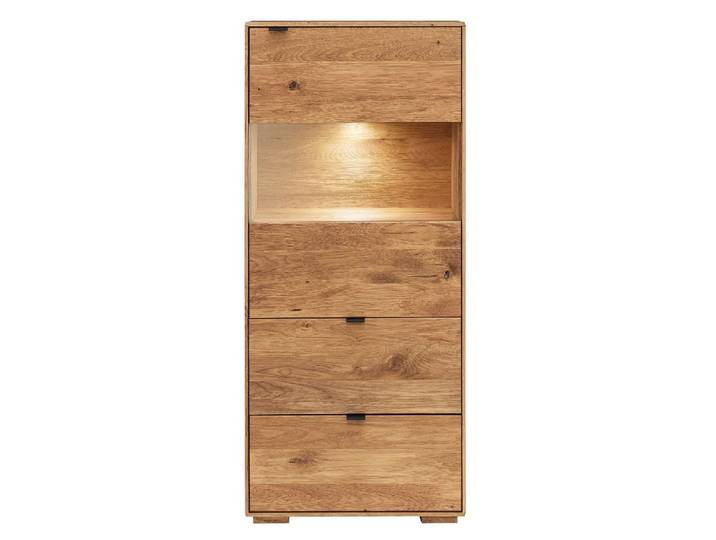 Highboard mit Beleuchtung 60x140cm 'Montana' Wildeiche geölt