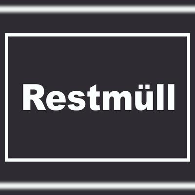 HB-Druck Restmüll Mülltrennung Schild mit Text waagerecht A2 (420x594mm)