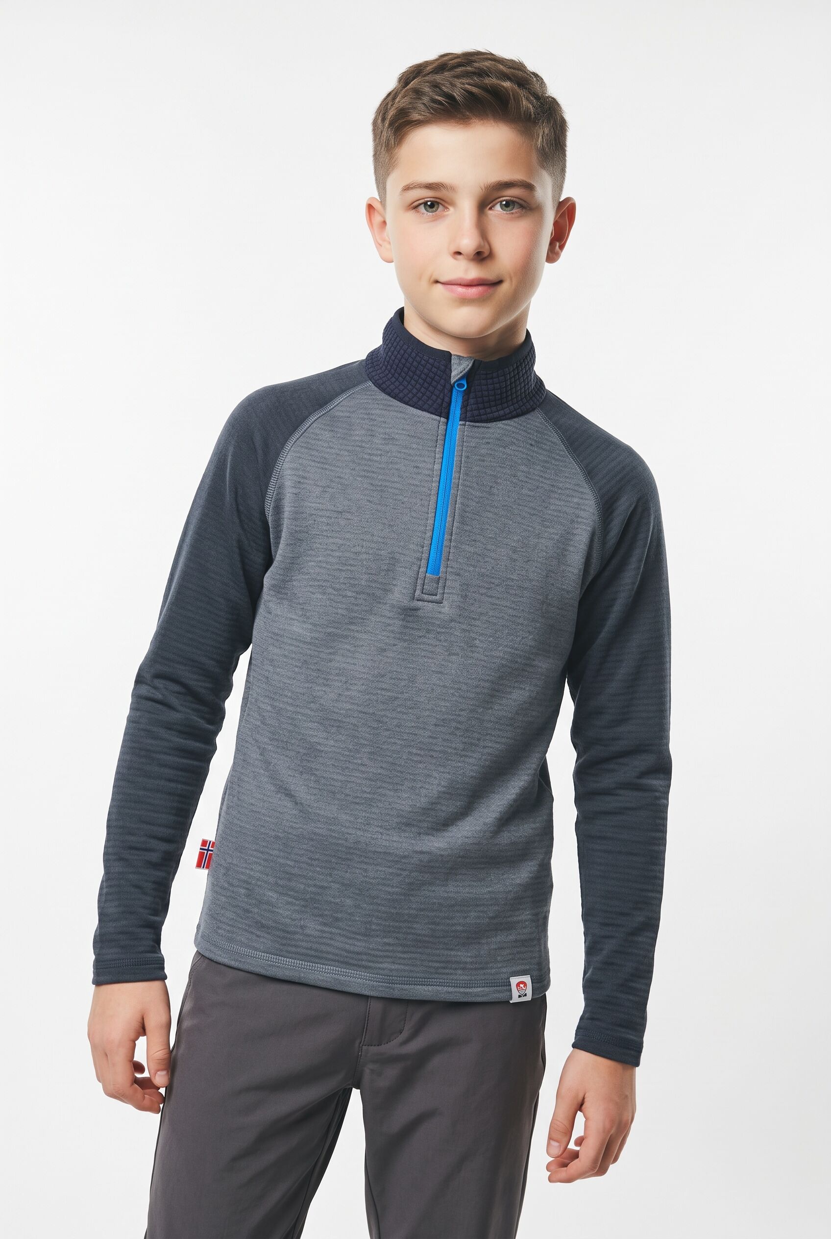 Fleecepullover TROLLKIDS "KIDS RAULAND HALF ZIP", Kinder, Gr. 110, electric blau, navy, Obermaterial: 100% Polyester. Futter: 100% Polyester. Wattierung: 100% Polyester, Sweatshirts Fleecepullover, sportlich, sportliche Passform, aus technischem Waffelfle