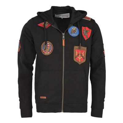Sweatjacke TOP GUN "TG20191057", Herren, Gr. 50M, schwarz, Material: 65% Baumwolle .35% Polyester, Sweatjacken Sweatjacke