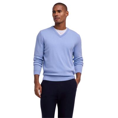 Strickpullover FALKE "Pure Lambswool", Herren, Gr. S, sky (6742), Pullover Strickpullover