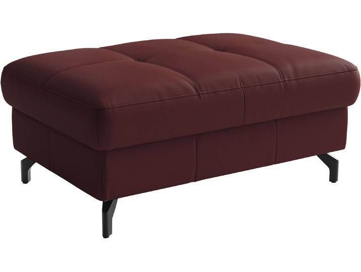 Polsterhocker SIT & MORE Vanity Leder, B: 103 cm , rot (merlot), B:103cm H:45cm T:69cm, Hocker, Polsterhocker