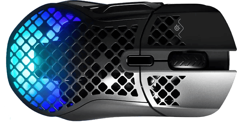 Ratón gaming - SteelSeries Aerox 5 Wireless, Inalámbrica, 2,4 GHz y Bluetooth 5.0, Óptico RGB, 18000 DPI, 180h Autonomía, 9 Botones, Negro