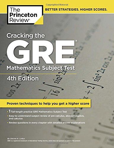 Princeton Review - Cracking the GRE Mathematics Subject Test, 4th Edition (Graduate School Test Preparation) - Preis vom 09.10.2026 07:28:09 h