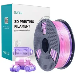 Sunlu PLA+ Seidenfilament (Regenbogen) 03 (PLA+, 1.75 mm, 1000 g), 3D Filament, Mehrfarbig