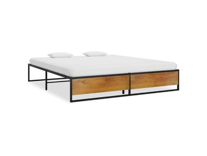 Cadre de lit - VIDAXL - LEMON - Métal noir - 160x200 cm - Sommier à lattes inclus