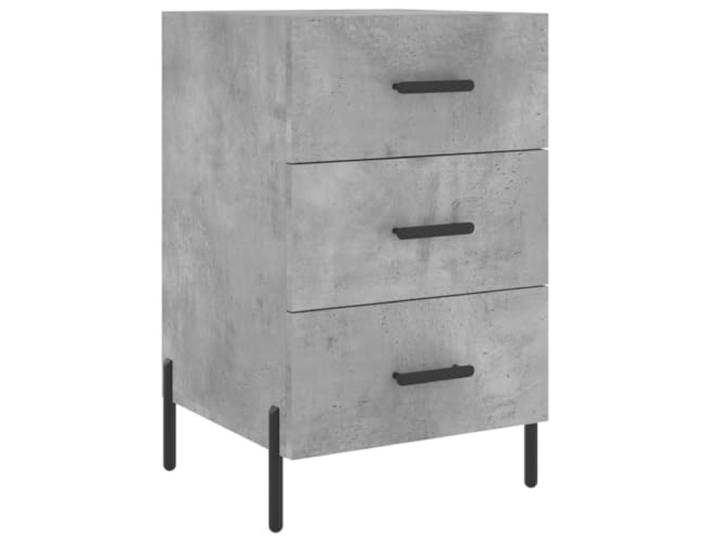 fsahslih Nachttisch Betongrau 40x40x66 cm Beistelltisch mit Schublade Stabiler Nachtschrank im Schlafzimmer mit geräumiger Schublade, robusten Metallfüßen und moderner Beton-Optik.