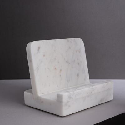 BIDKhome Marble Cook Book Stand Opal White