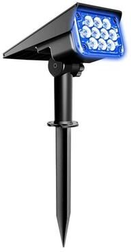 Uplifted Finds Adjustable Solar Garden Spotlights IP65 Waterproof Outdoor Landscape Lighting 2 Pcs blue