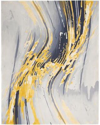 Nourison Prismatic Modern Abstract Gold Watercolor Area Rug
