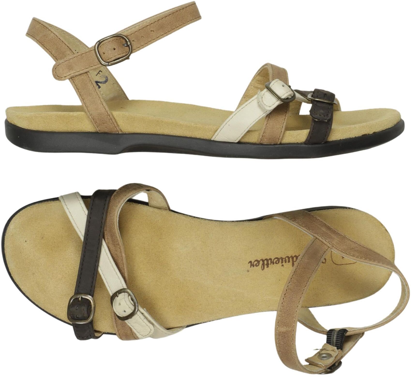 Waldviertler Damen Sandalen, Beige, Gr. EU 41, Leder - Second Hand