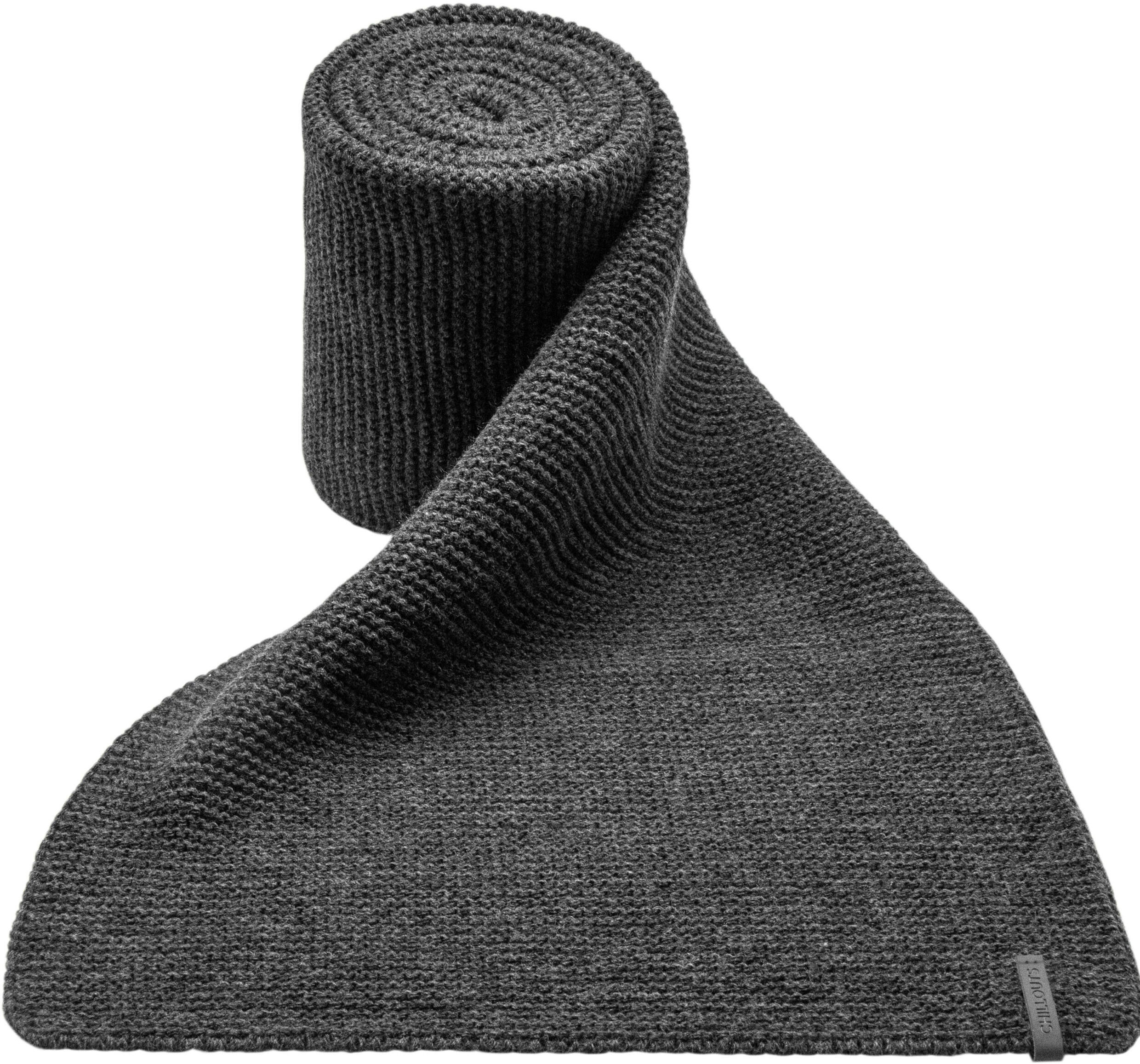 Strickschal CHILLOUTS "George Scarf", Herren, grau (dunkelgrau melange), Strick, Kunstfaser, Modetücher Strickschal, Herren-Schal, wärmend, meliert dunkelgrau melange Einheitsgröße