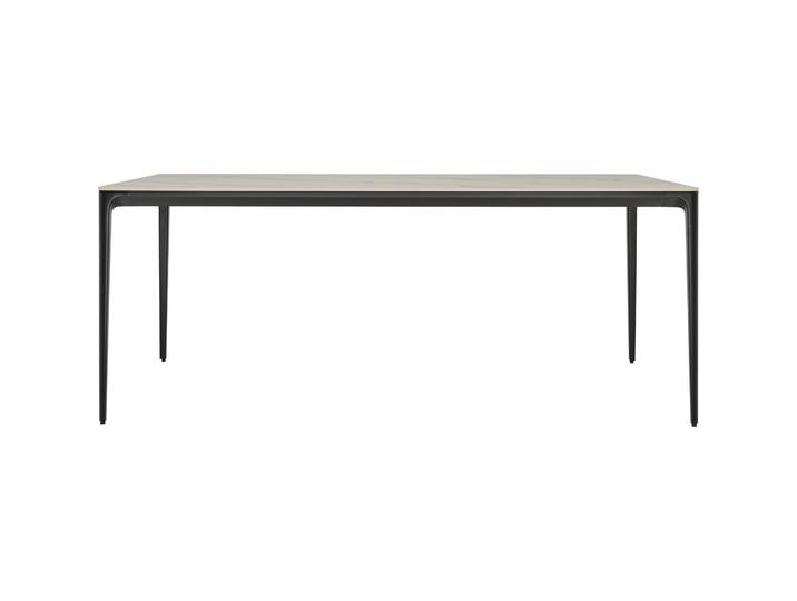 Tisch Brimsley Stein, Aluminium weiss/schwarz B 90 T 180 cm