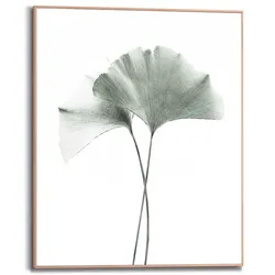 Reinders Wandbild 40 x 50 cm Ginko Blatt Holz Grau