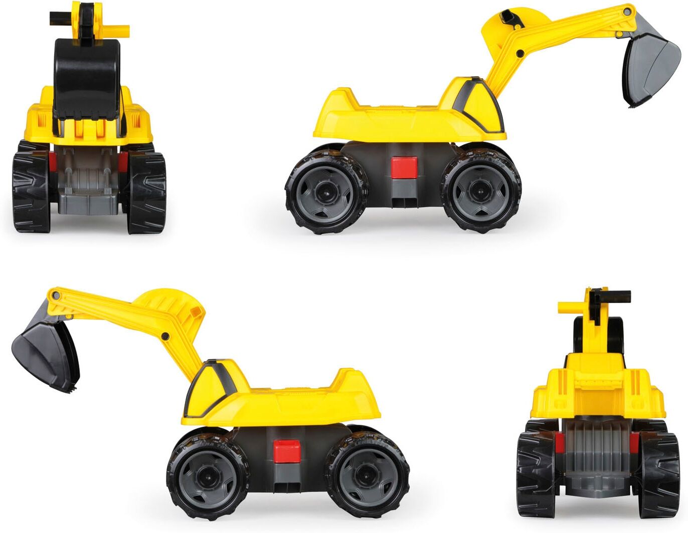 Spielzeug-Aufsitzbagger LENA "Giga Trucks Pro X", gelb, Spielzeugfahrzeuge, KinderB:27,5cm H:29cm T:70cm, Kunststoff, Spielzeug-Aufsitzbagger, Made in Europe, B:27,5cm H:29cm T:70cm