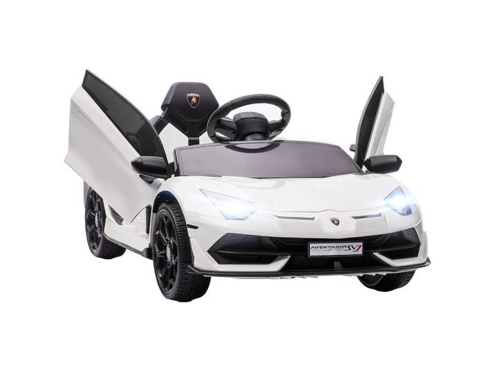 Homcom Elektroauto Elektrisches Kinderfahrzeug, Elektrofahrzeug inkl. Fernbedienung, Weiß, Metall, 63x42x107.5 cm, Spielzeug, Kinderfahrzeuge
