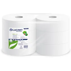 Lucart Toilettenpapier Jumbo Eco 380 – 2-lagig, 6 Rollen à 380 m